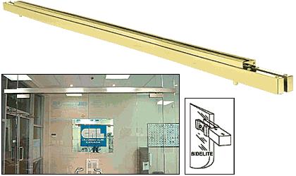 CRL Custom Double Polished Brass Narrow Floating Header with Surface Mounted Top Pivot