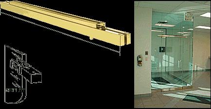 CRL 48" Long Polished Brass Narrow Floating Header with Surface Mounted Top Pivots for 36" Wide Opening