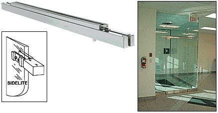 CRL Custom Single Satin Anodized Narrow Floating Header with Surface Mounted Top Pivot