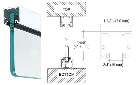 CRL Brite Anodized Wide U-Channel With Top Load Roll-In Glazing Gasket for 3/8" and 1/2" Glass - 240" Long