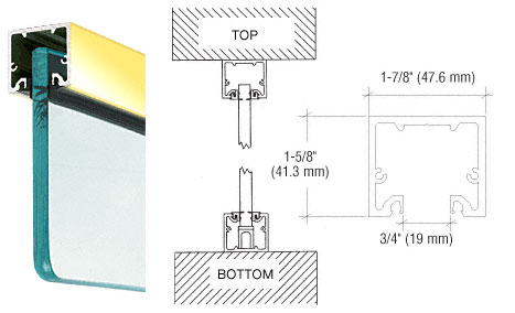 CRL Brite Gold Anodized Wide U-Channel With Top Load Roll-In Glazing Gasket for 3/8" and 1/2" Glass - Custom Length