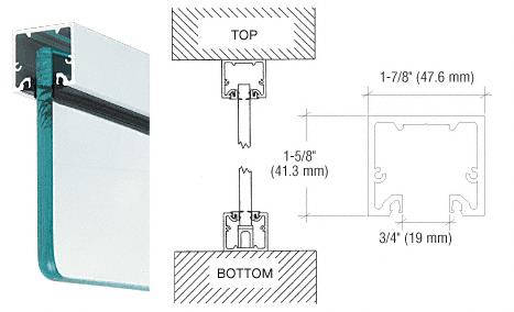 CRL Satin Anodized Wide U-Channel With Top Load Roll-In Glazing Gasket for 3/8" and 1/2" Glass - 10 Ft Long
