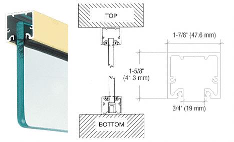 CRL Satin Brass Custom Length Wide "U" Channel and Narrow Header for 3/8" and 1/2" Glass