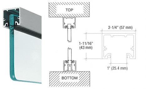 CRL Brushed Stainless Wide "U" Channel and Narrow Header for 3/4" Glass