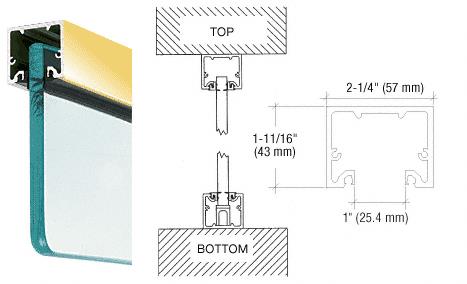 CRL Polished Brass Custom Length Wide "U" Channel and Narrow Header for 3/4" Glass