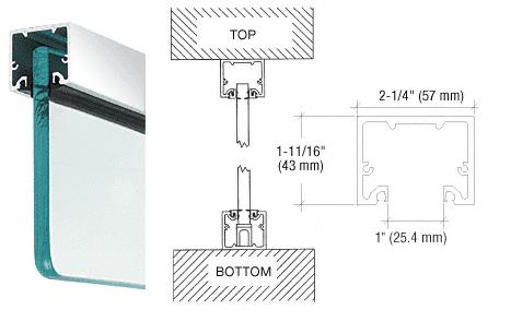 CRL Polished Stainless Custom Length Wide "U" Channel and Narrow Header for 3/4" Glass