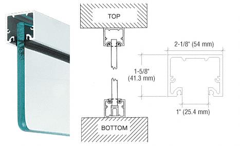 CRL Satin Anodized Custom Length Wide "U" Channel and Narrow Header for 3/4" Glass