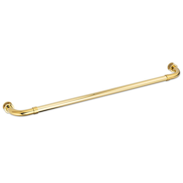 Opus I 24" Cuttable Single-Sided Towel Bar with Rosettes- Polished Brass