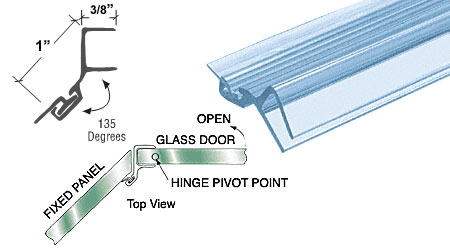 CRL Polycarbonate Door Jamb for 135 Degree for 5/16" Glass - 95 in long