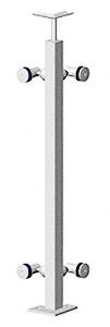 CRL 42" Polished Stainless P1 Series 90 Degree Corner Post Railing Kit