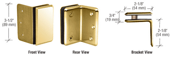 CRL Unlacquered Brass Prima Series Wall Mount Bracket