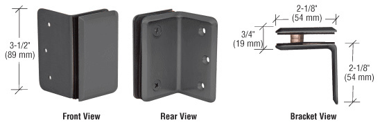 CRL Matte Black Prima Series Wall Mount Bracket