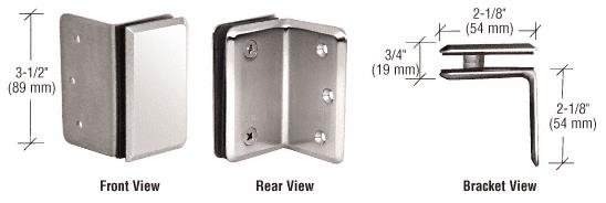 CRL Polished Nickel Prima Series Wall Mount Bracket