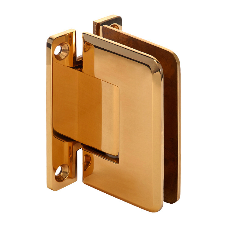 CRL Pinnacle 037 Series Gold Plated Wall Mount Full Back Plate Standard Hinge