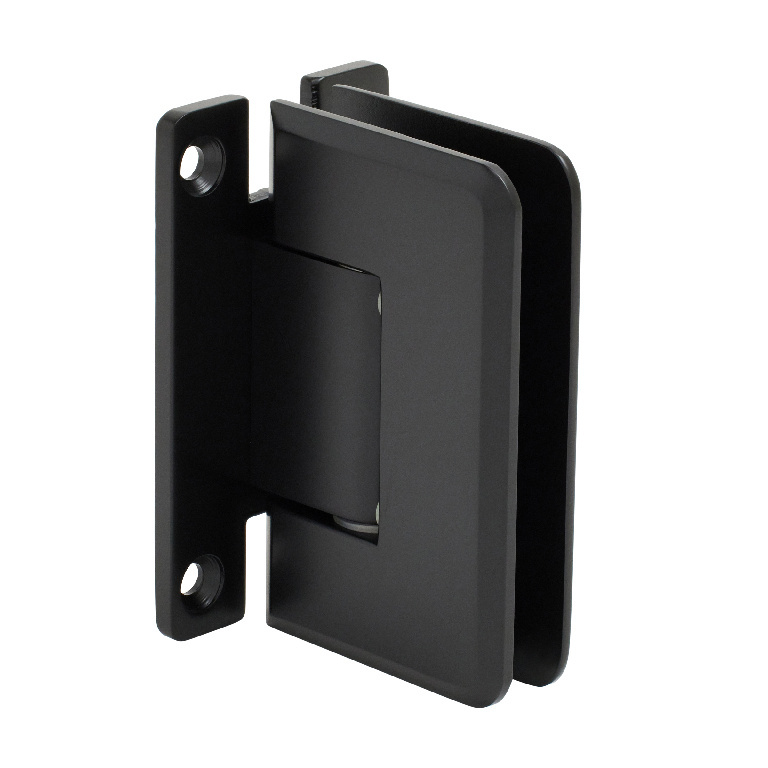 CRL Pinnacle 037 Series Matte Black Wall Mount Full Back Plate Standard Hinge