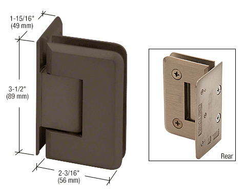 CRL Pinnacle 044 Series Oil Rubbed Bronze Wall Mount Offset Back Plate Hinge