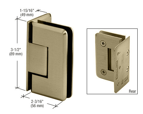 CRL Pinnacle 044 Series Brushed Bronze Wall Mount Offset Back Plate Hinge