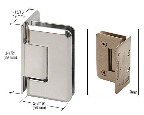 CRL Pinnacle 044 Series Polished Nickel Wall Mount Offset Back Plate Hinge