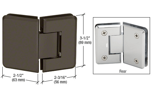 CRL Pinnacle 045 Series Oil Rub Bronze 135&#186; Glass-To-Glass Standard Hinge