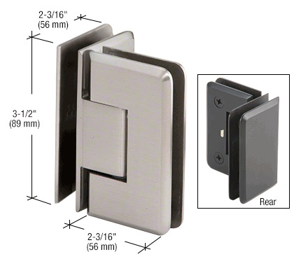 CRL Pinnacle 092 Series Brushed Nickel 90&#176; Glass-To-Glass Hinge