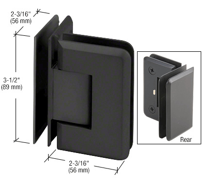 CRL Pinnacle 092 Series Matte Black 90&#176; Glass-To-Glass Hinge