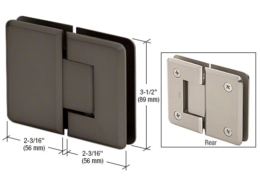 CRL Pinnacle 180 Series Oil Rub Bronze 180&#186; Glass-To-Glass Standard Hinge