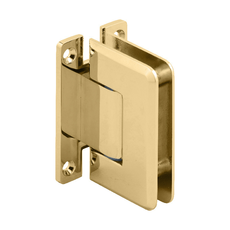 CRL Pinnacle 337 Series Polished Brass Adjustable Wall Mount Full Back Plate Hinge