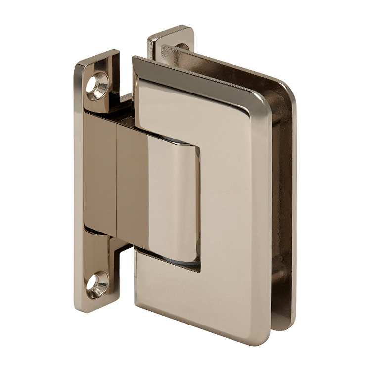 CRL Pinnacle 337 Series Polished Nickel Adjustable Wall Mount Full Back Plate Hinge