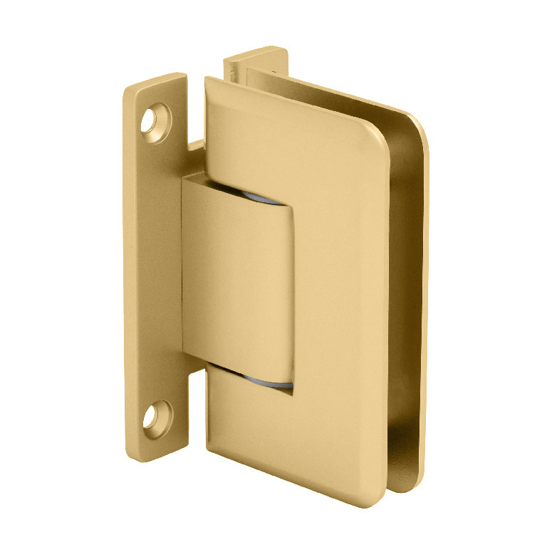 CRL Pinnacle 337 Series Satin Brass Adjustable Wall Mount Full Back Plate Hinge