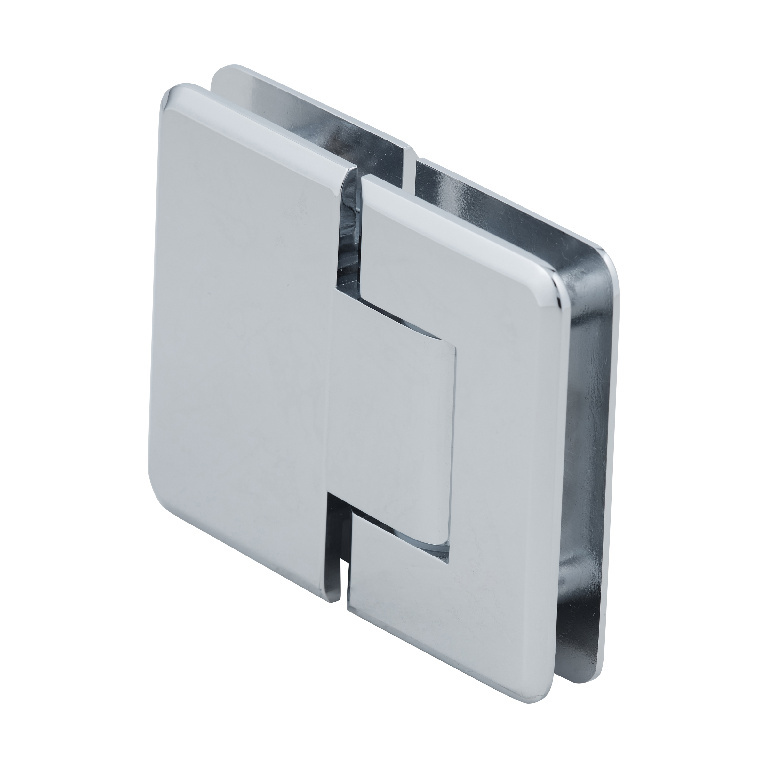 CRL Pinnacle 380 Series Polished Chrome Adjustable 180&#176; Glass-to-Glass Hinge
