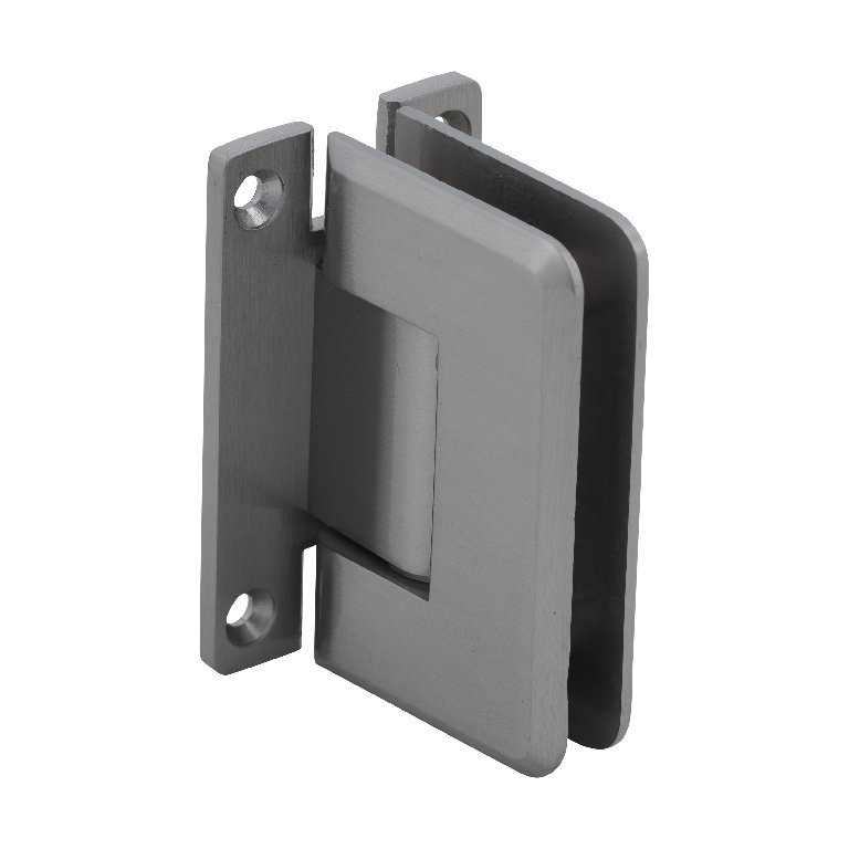 CRL Pinnacle 537 Series Brushed Nickel Wall Mount Full Back Plate Standard Hinge with 5&#186; Offset