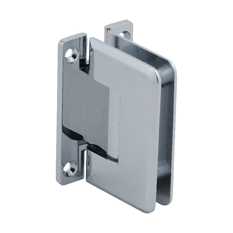 CRL Pinnacle 537 Series Polished Chrome Wall Mount Full Back Plate Standard Hinge with 5&#186; Offset