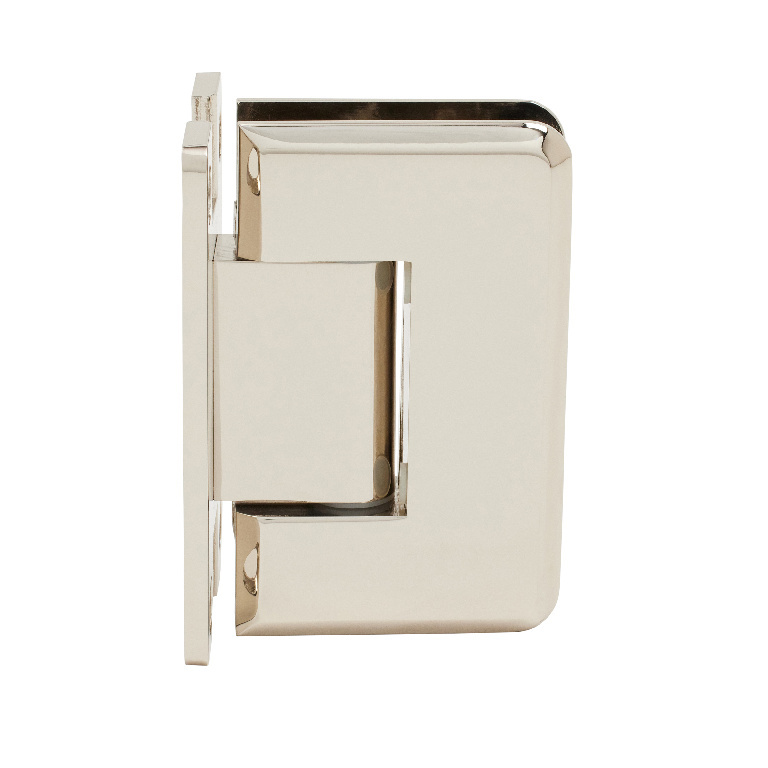 CRL Pinnacle 537 Series Polished Nickel Wall Mount Full Back Plate Standard Hinge with 5&#186; Offset