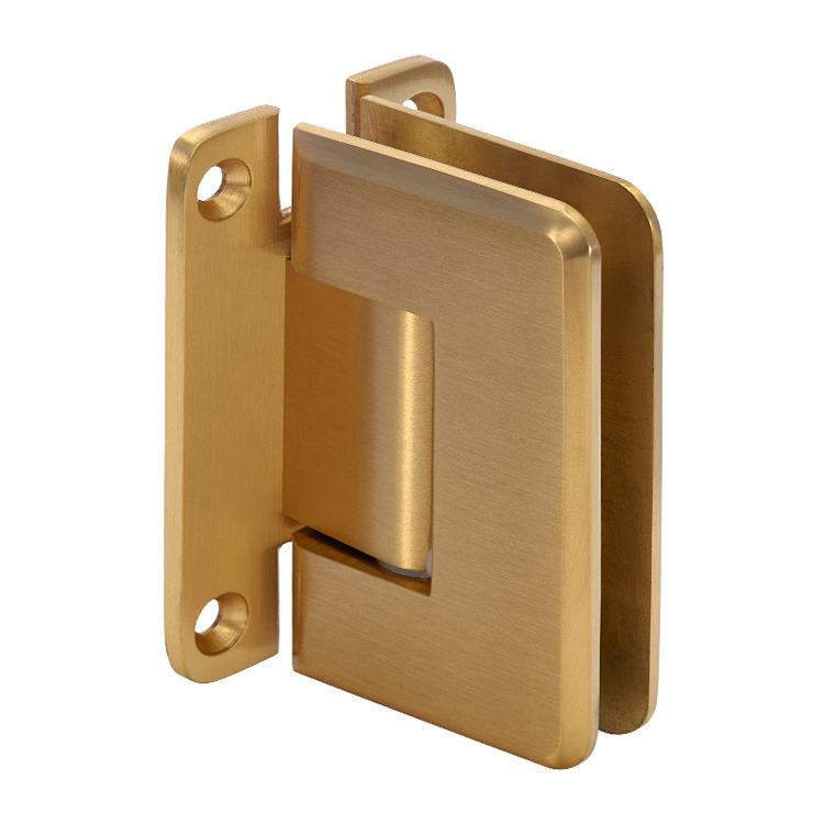 CRL Pinnacle 537 Series Satin Brass Wall Mount Full Back Plate Standard Hinge with 5&#186; Offset