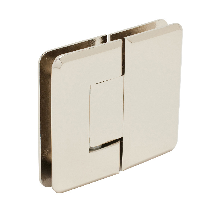 CRL Pinnacle 580 Series Polished Nickel 180&#186; Glass-To-Glass Hinge with 5&#186; Offset