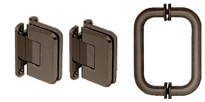 CRL Oil Rubbed Bronze Pinnacle Shower Pull and Hinge Set