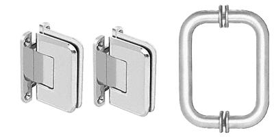 CRL Polished Chrome Pinnacle Shower Pull and Hinge Set