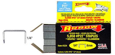 CRL 1/4" Arrow P22 Staples