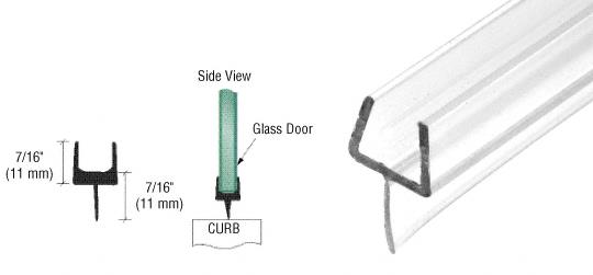 CRL One-Piece Bottom Rail With Clear Wipe for 3/8" Glass - 31 in long
