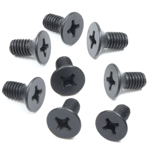CRL Matte Black Phillips 6 mm x 12 mm Cover Plate Flat Head Screws - Package