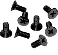 CRL Matte Black Phillips 6 mm x 15 mm Cover Plate Flat Head Screws - Package