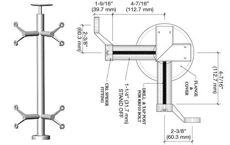 CRL 42" Brushed Stainless P6 Series Spider 90 Degree Corner Post Railing Kit