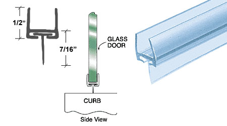 CRL Polycarbonate Bottom Rail With Wipe for 1/2" Glass - 31 in long