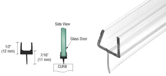CRL One-Piece Bottom Rail With Clear Wipe for 1/2" Glass  - 31 in long