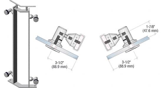 CRL P8 Series 36" Brushed Stainless 135 Degree Angle Post Fixed Fitting Railing Kit