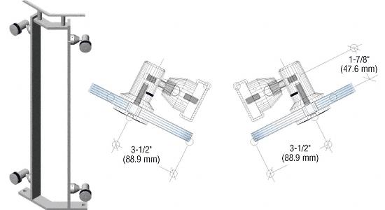 CRL P8 Series 42" Brushed Stainless 135 Degree Angle Post Fixed Fitting Railing Kit