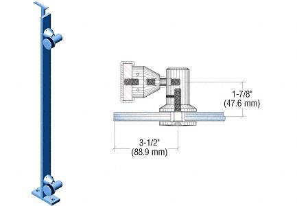 CRL P8 Series 42" Custom Finish End Post Fixed Fitting Railing Kit