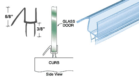 CRL Co-Extruded Clear Bottom Wipe with Drip Rail for 1/4" Glass - 25 in long