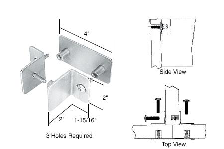 CRL Brushed Stainless Bullet Resistant Protective Barrier System Top or Mid-Mount T-Clamp