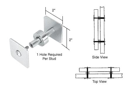 CRL Brushed Stainless Finish Spacers for Use With Bullet Resistant Protective Barrier Surround Sound Speak Thru System